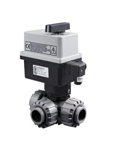 PVC Kulový el. třícestný ventil 63 mm FIP-T
