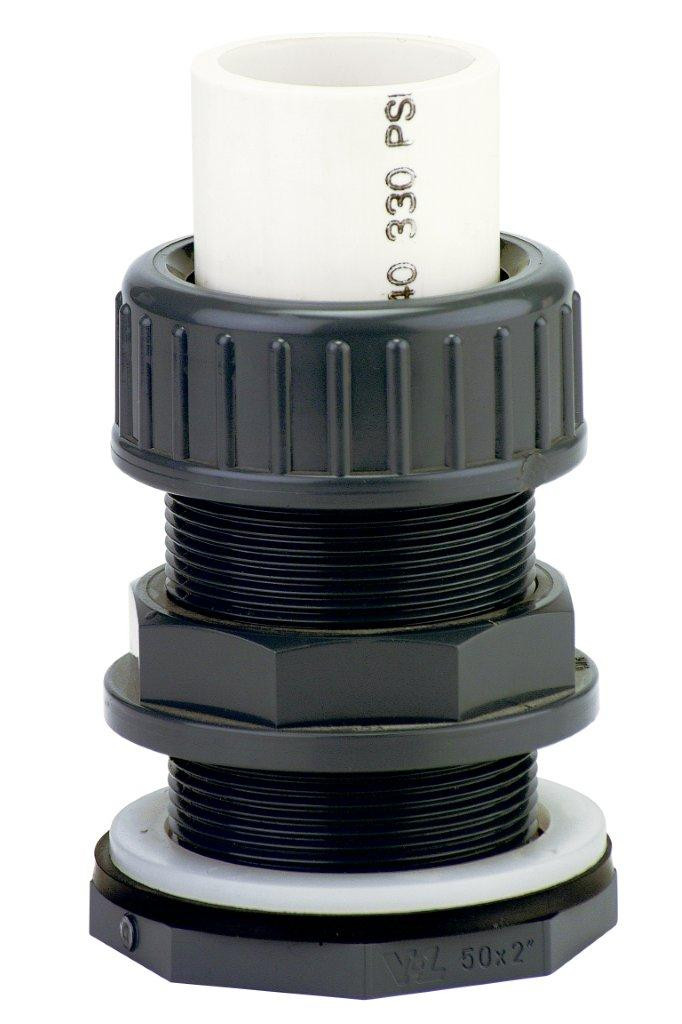 PVC tvarovka - Průchodka stahovací 63 x 2 1/2“ ext. PVC tvarovka - Průchodka stahovací 63 x 2 1/2“ ext.