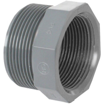 PVC tvarovka - Redukce krátká závitová 2“ ext. x 1 1/2“ int.