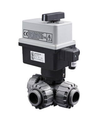 PVC Kulový el. třícestný ventil 63 mm FIP-T