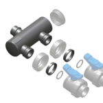 Sběrací potrubí – napojení 63mm lepením,2x přímé napojení ventilu 50mm