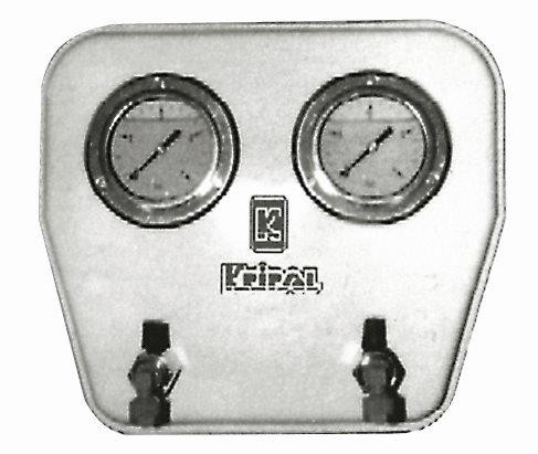 Dvojitý horizontální panel s dvěma glycerinovými manometry Dvojitý horizontální panel s dvěma glycerinovými manometry