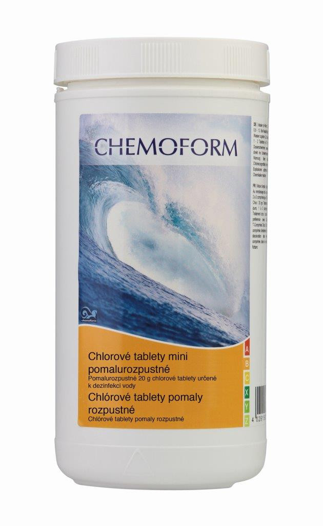 Chlórové tablety pomalurozpustné 20 g - mini 1kg Chlórové tablety pomalurozpustné 20 g - mini 1kg