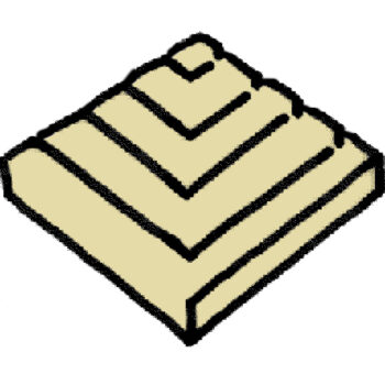 Dekorace - roh mřížky roštu 250 x 250 x tl. 40 mm -- povrch PÍSKOVÁ SAHARA