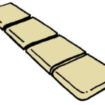 Dlažba Memphis – písková – rovný díl, tvar nosu, modul 1200 mm délka, 3kusy (300 + 400 + 500 x 340 mm)