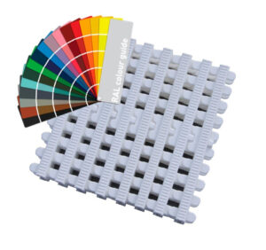 Přelivový roll-rošt pro veřejné bazény - Barevný - šířka 246 mm, výška 35 mm (43 ks/m)